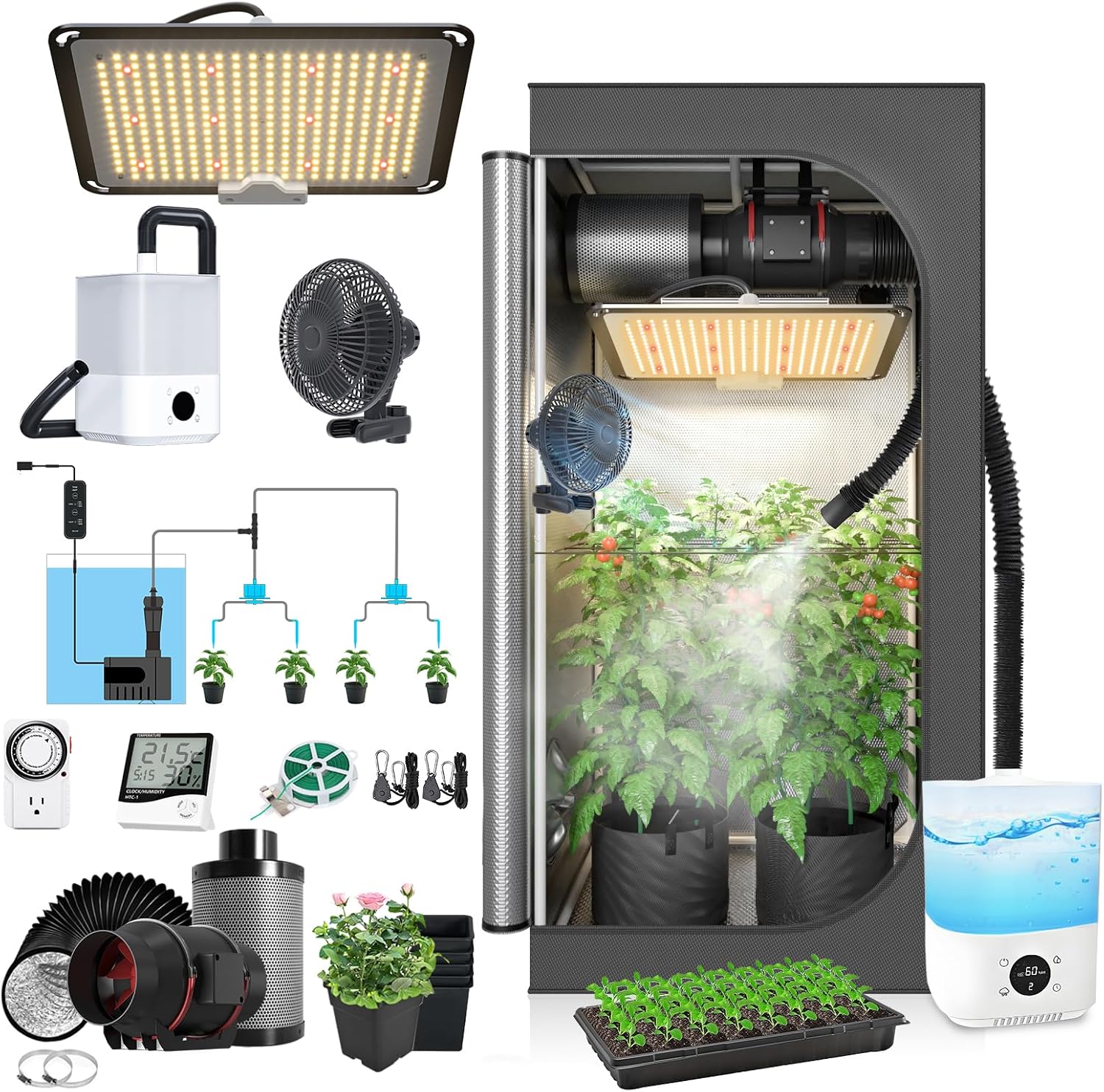 Grow Tent Complete Kit - Upgrade Integrated Auto Grow Tent Kit