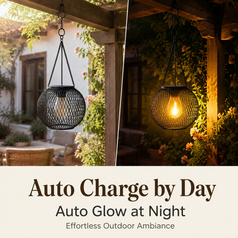 Solar Powered LED Hanging Floo - Smart Garden Lamp review and price