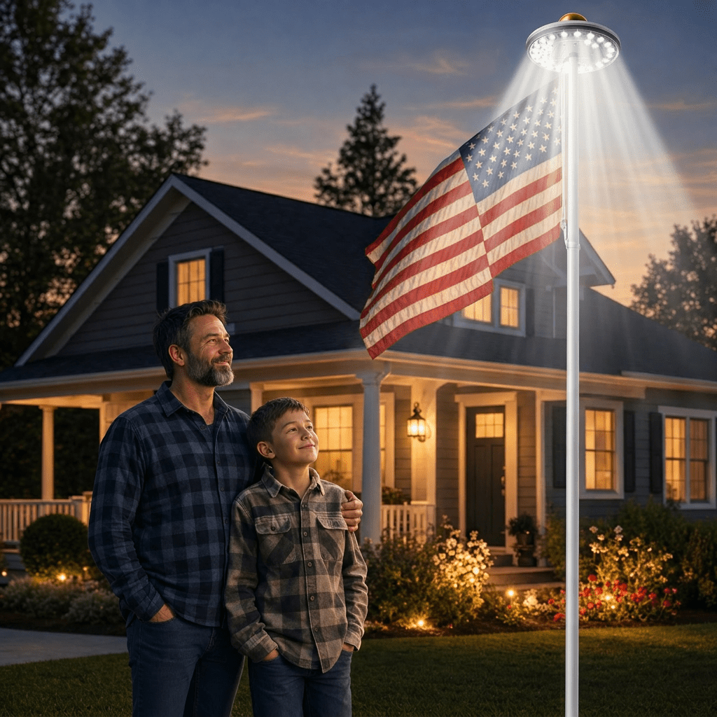 Solar LED Flagpole Light IP65  - Smart Garden Umbrella review and price