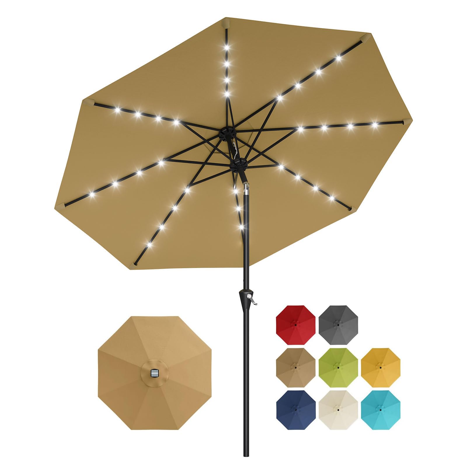 10FT Solar Powered Patio Umbre - Smart Garden Umbrella review and price