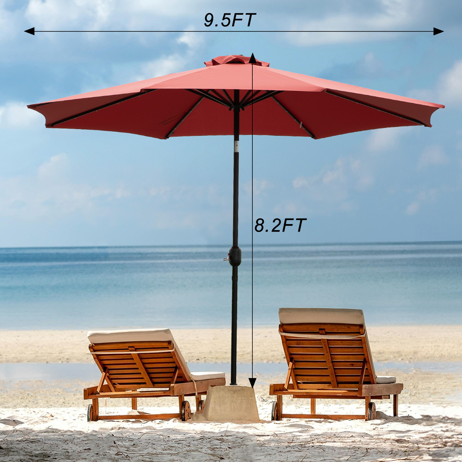JHK 10FT Solar Patio Umbrella  - Smart Garden Umbrella review and price